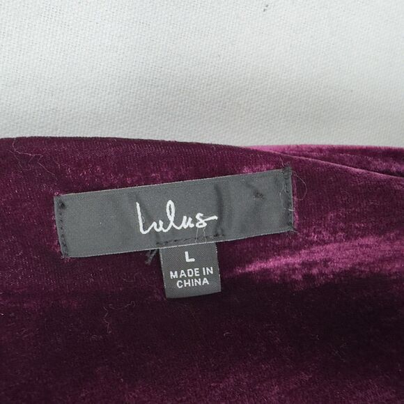 Lulus Dress Womens Large Purple Velvet Ruched Bodycon Fitted Holiday Event Party - Picture 11 of 16